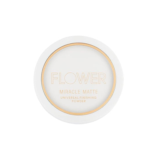 FLOWER BEAUTY By Drew Barrymore Miracle Matte Finishing Powder - Smoothing & Ultrafine Silky Formula Makeup Finishing Powder, Flatters all Skin Tones with Matte Finish, Includes Mirror & Sponge (Universal)-Velvo Beauty