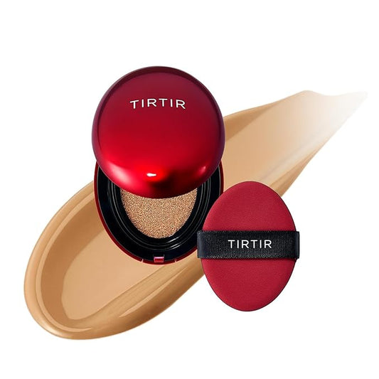 [*Mini Size*] TIRTIR Mask Fit Red Cushion Foundation | Full coverage, Weightless, Skin fit, Satin Glow Finish, Korean Makeup, beauty, Tattoo cover up, Buildable (#30N Rich Honey, 0.15 Fl Oz)-Velvo Beauty
