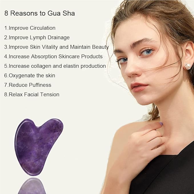 Ditind Gua Sha, Gua Sha Facial Tools, Guasha Tool for Face Tighten Skin, Gua Sha Massage Beauty Tool for Body Eyes Neck Massager with Travel Box-Velvo Beauty
