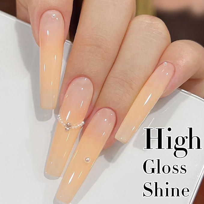 Double Rhythm Translucent Gel Polish Sheer Neutral Natural Light Milky Same Color Same Bottle 15ML Jelly UV Nail Polish Nail Art DIY at Home (Light Yellow Pink-A1423)-Velvo Beauty
