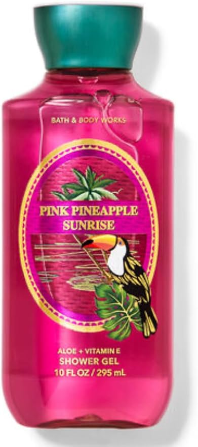 Bath & Body Works - 3 Piece Bundle - Spray - Body Cream - Shower Gel - Full Size and Gift Bag HELLO GORGEOUS (Pink Pineapple Sunrise)-Velvo Beauty