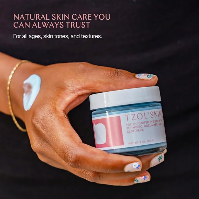 TZOL’SKIN - Youth Igniter Eye Gel - For Tired Eyes - Reduces Look of Puffiness, Fatigue & Dark Circles - Hydrating & Smoothing - Caffeinated - No Paraben, Silicones & Sulfates - Vegan - Cruelty Free-Velvo Beauty