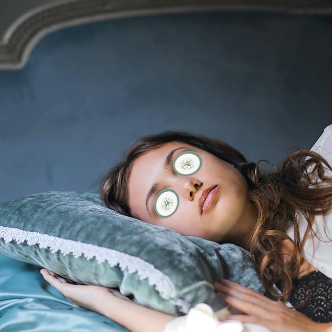 Mobestech Cucumber Eye Pads 100 Pads Non-woven Eye Soothing Spa Cooling Eye Patches with Fruit Vegetable Extracts for Eyes Reduce Dark Circles-Velvo Beauty