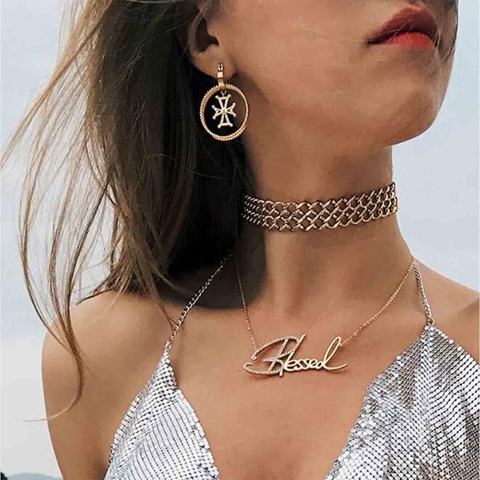 Punk Circle Cross Earrings Gold Circle Drop Dangle Earrings Brass Geometric Earrings Modern Chunky Drops Earrings Jewelry for Women and Girls Gifts-Velvo Beauty