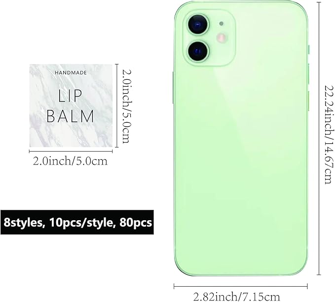 CRASPIRE Lip Balm Labels 80pcs Homemade Lip Balm Labels 2” Clear Lip Balm Labels for Tubes Printable Waterproof Lip Balm Stickers Labels for Lip Balm Handcream Candle Container（Marble Pattern）-Velvo Beauty