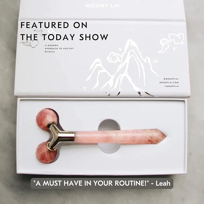 Mount Lai Rose Quartz Tension Melting Facial Massager for Face & Neck – Face Roller to Relieve Tension, Soothe Stress, Improve Circulation & Enhance Skin Radiance-Velvo Beauty