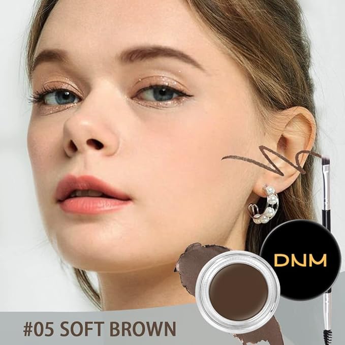 evpct Soft Brown Eyebrow Powder Pomade Gel Shaper Makeup Kit with Dual-ended Brush, Eyebrow Stencil Kit for Women Shaping, Eye Brow Pomade Stencil Shaper Tinting kits for Women Long Lasting Waterproof-Velvo Beauty