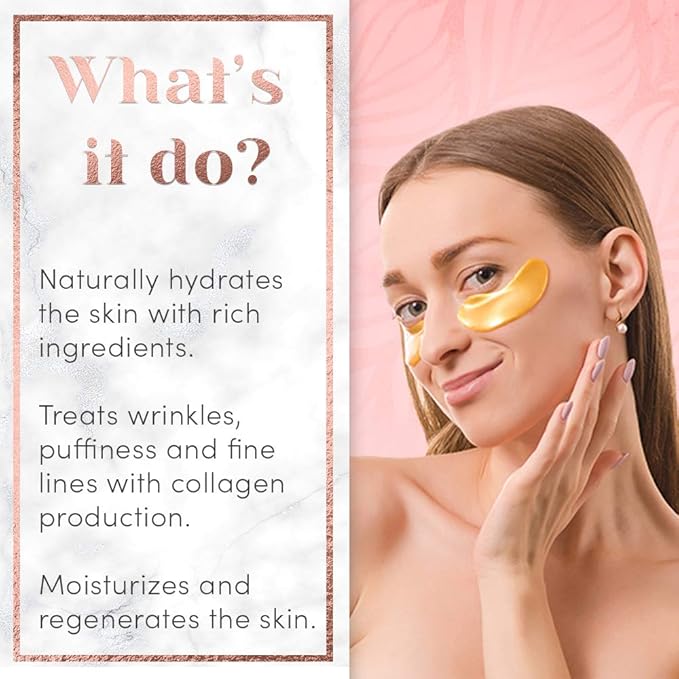 24k Gold Collagen Eye Pads Mask (Gold)-Velvo Beauty