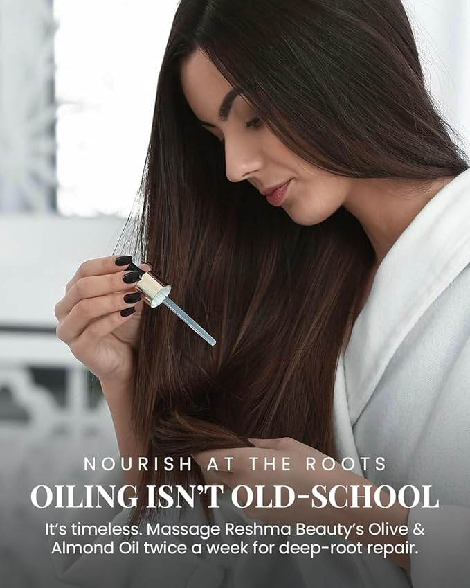 Reshma Beauty Olive & Almond Oil – Henna Infused Hydrating Oil for Hair & Scalp Health | Strengthens & Softens-Velvo Beauty