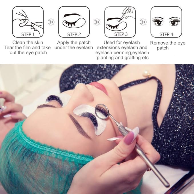 Under Eye Pads, Lint Free Lash Extension Eye Gel Patches for Beauty Salon False Eyelash Extensions Grafting, Hydrogel Eye Mask Beauty Makeup Tool (110 pairs with bag)-Velvo Beauty