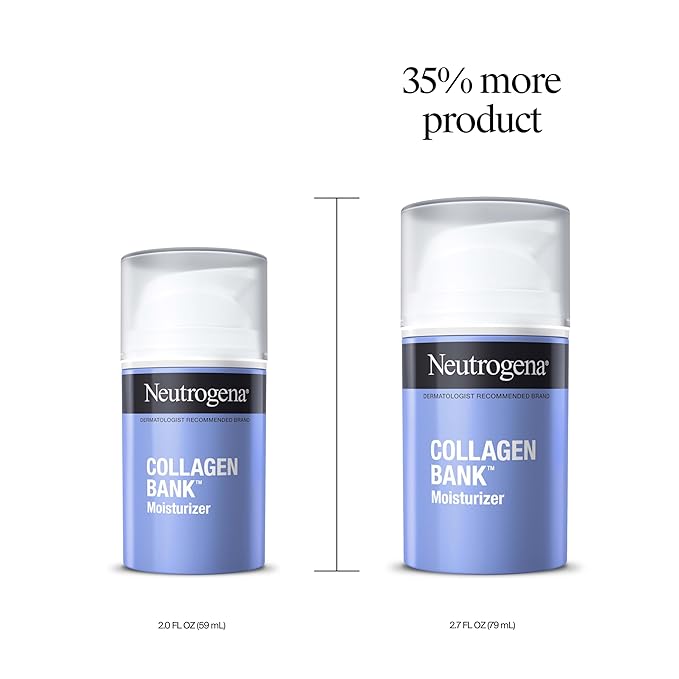 Neutrogena Collagen Bank Face Moisturizer, Larger Size Anti-Aging Face & Neck Collagen Cream, Bakuchiol, Face Lotion Supports Skin’s Natural Collagen for Visibly Plump Skin, 2.7 fl. oz-Velvo Beauty