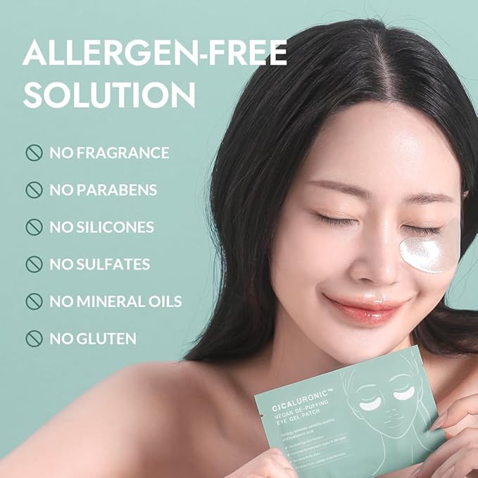 MIZON Cicaluronic Vegan De-puffing Eye Gel Patch, 24K Gold & Cica Under Eye Mask, Reduces Puffy Eyes, Dark Circles and Wrinkles (21 pairs)-Velvo Beauty