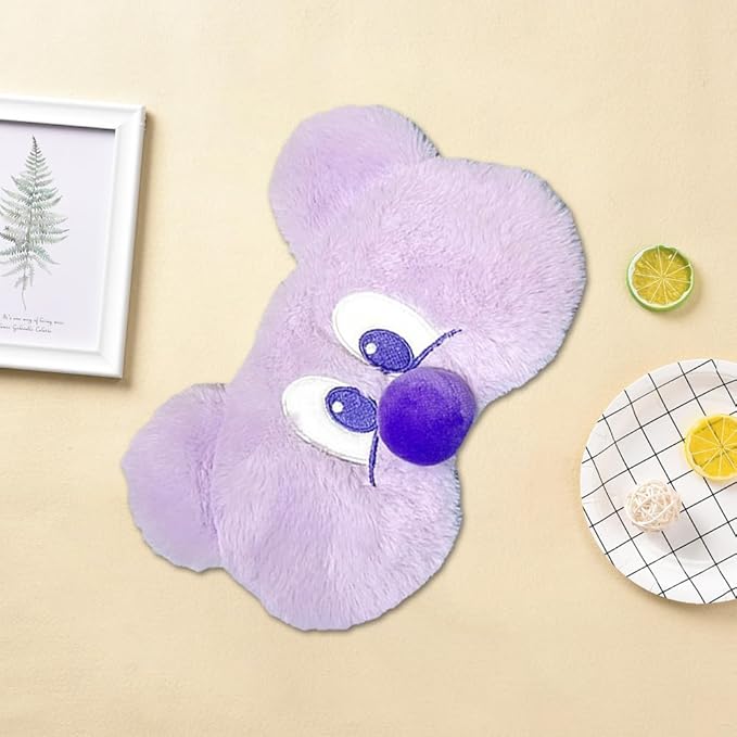 PERFECTSIGHT Mouse Sleep Eye Masks, Cute Plush Sleep Eye Cover Lightweight Adjustable Eyeshade Faux Fur Mask Cover for Women Men Kids Sleep Travel Nap, Big Eye Girl, Purple Nose-Velvo Beauty