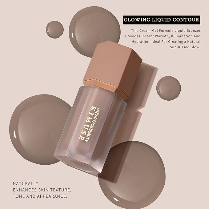 KIMUSE Soft Liquid Contour Stick, Glow Liquid Cream Bronzer, Weightless, Long-Wearing, Smudge Proof, Natural-Looking, Blendable, Bronzer Makeup-Velvo Beauty