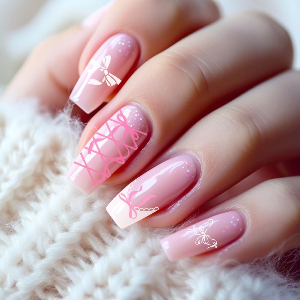 3Pcs Bow Nail Stamping Plate Set Girly Elements Romantic Heart Shape Stainless Steel Nail Stamp Templates Clear Silicone Nails Stamping with Stamper Scraper for Manicure Printing-Velvo Beauty