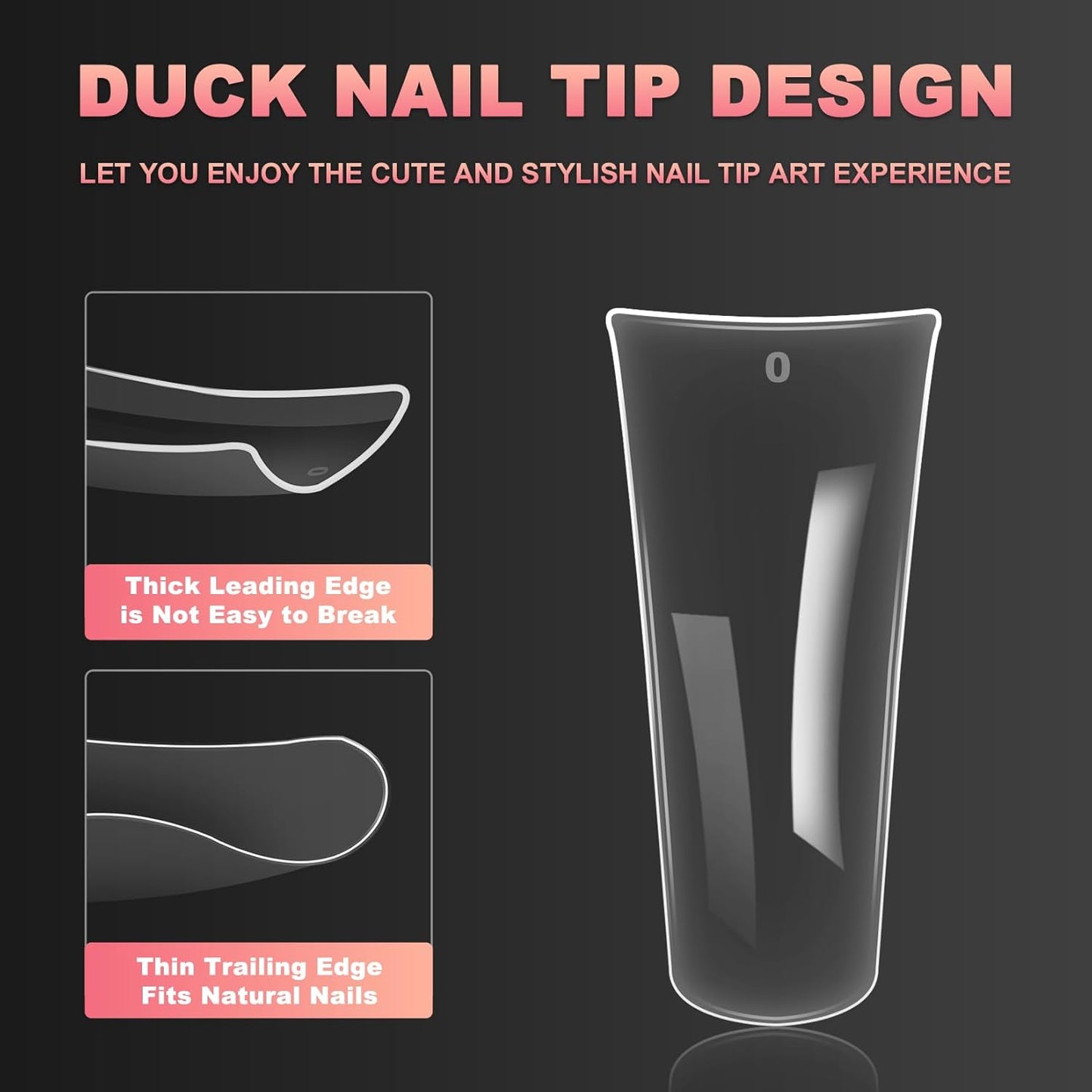 Ranrose Duck Nail Tips - 120pcs Extra Long Duck Feet Style Full Cover False Nail 12 sizes XXL Clear Press on Nail for Acrylic Nails Professional Y2K Nail Salon-Velvo Beauty