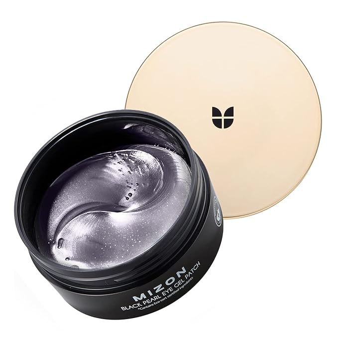 MIZON Pearl Eye Gel Patch Masks, Eye Treatment Mask Reduces Wrinkles and Puffiness, Dark Circles treatment, Hydrogel Eye Patches (Black Pearl)-Velvo Beauty