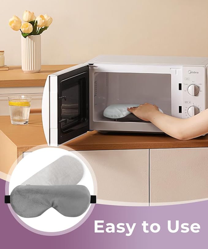 Aroma Season Weighted Eye Mask, Warm Eye Compress for Dry Eyes, Moist Heat Lavender Eye Mask, Microwave Eye Mask for Stye, Belpharitis, MGD (Gray)-Velvo Beauty