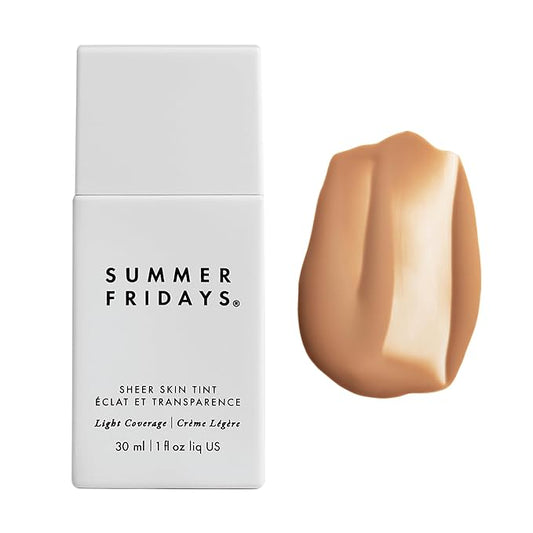 Summer Fridays Sheer Skin Tint - Skin Tint with Hyaluronic Acid - Helps Diminish Uneven Skin Tone - Sheer to Light Coverage - Shade 5 - Medium with Warm Neutral Undertones (1 Fl Oz)-Velvo Beauty