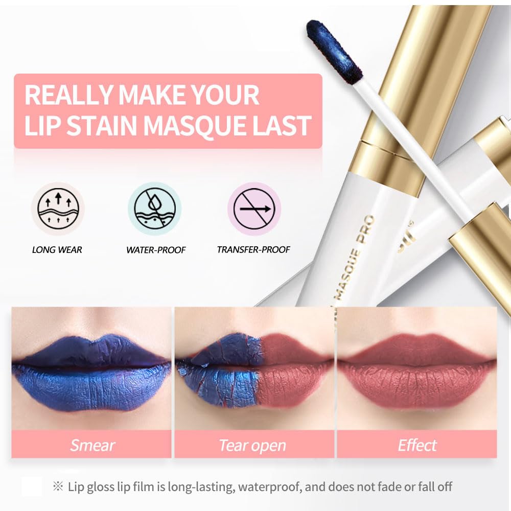 Lip Stain Peel Off – Long Lasting Waterproof Lip Tint, Smudge Proof Transfer Resistant Lip Stains Tattoo,High Pigment Matte Lip Color, Kiss Proof Peel Off Lip Stain Masque,All-Day Stay Lip Makeup 06#-Velvo Beauty