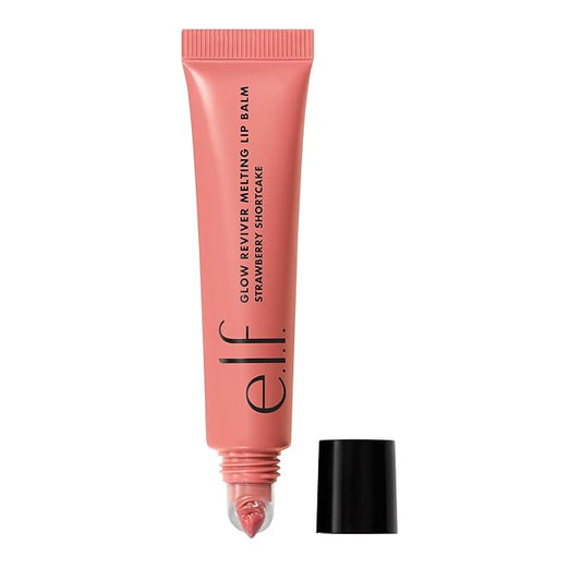 e.l.f. Glow Reviver Melting Lip Balm, Hydrating Tinted Lip Balm For A Glossy Finish & Soft, Supple Lips, Vegan & Cruelty-Free, Strawberry Shortcake-Velvo Beauty