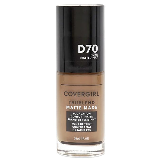 COVERGIRL Trublend Matte Made Liquid Foundation, D70 Cappuccino, 1.01 Fl Oz, 2 Count-Velvo Beauty