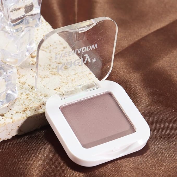 evpct Mauve Taupe Matte Single Eye Shadow Palette Makeup for Older Women, Plum Lavender Purple Natural Cream Eyeshadow Palette for Green Eyes, High Pigment Mini Monochrome Eyeshadow Sombra Para Ojos-Velvo Beauty