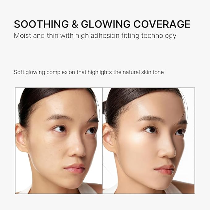 Parnell Cicamanu Serum Cushion - Moisturizing Foundation for Soothing, Coverage, Glass Skin and Lightweight for Sensitive and Dry Skin Pearl Skin (0.52 Fl Oz) (#21 Fair Ivory)-Velvo Beauty