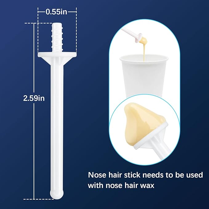 Rolybag Nose Wax Sticks Applicators, 200 Pcs Plastic Wax Rod Wand for Nostril Cleaning and Nose Hair Removal-Velvo Beauty