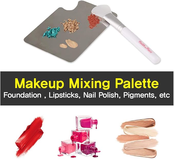 Makeup Metal Palette 3pcs - Stainless Steel Mixing Tray for Nail and Cosmetic Artist, Small Size 3.3 x 5.1 inch-Velvo Beauty