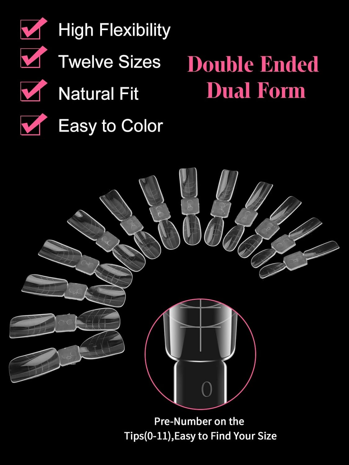 EBANKU Dual Nail Forms for Poly Extension Gel, 120 PCS 2 In 1 Nail Molds Reusable Nail Extension Forms for Builder Gel Manicure Design Salon DIY-12 Sizes-Velvo Beauty