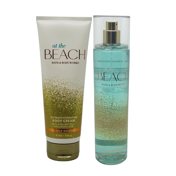 Bath & Body Works At the Beach - Gift Pack for Holiday - Mist 8oz and Body Cream 8oz-Velvo Beauty