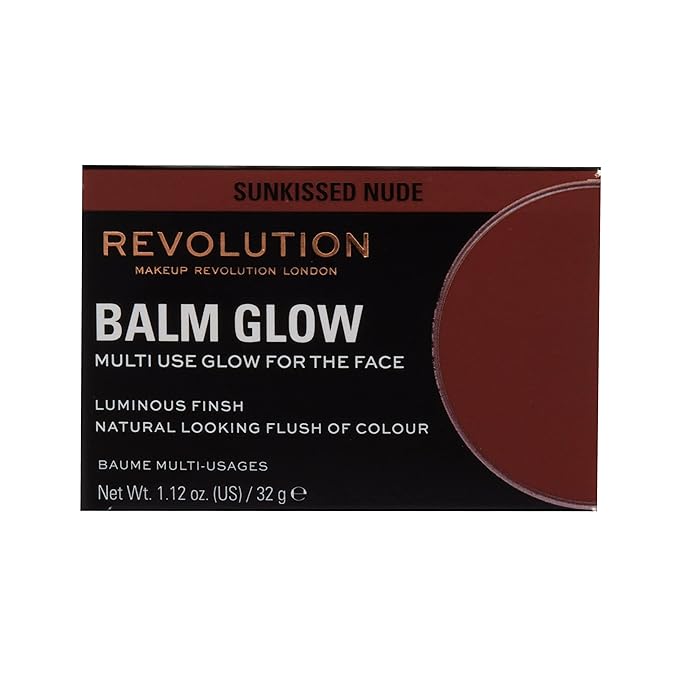 Revolution, Balm Glow, Multi-Use Balm for Cheeks, Eyes & Lips, Buildable Formula, Dewy Finish, Sunkissed Nude, 1.12 Oz.-Velvo Beauty