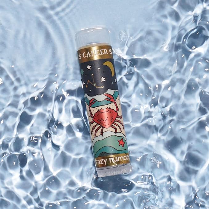 Crazy Rumors Cancer Zodiac All Natural, Plant Based Lip Balm to Moisturize and Nourish your Lips - Water Blend (Tropical Mango, Citrus Lemon, and Fragrant Berry)-Velvo Beauty
