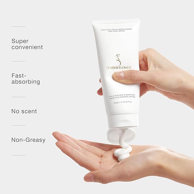 Body Lotion with Folic Acid,Stretch marks cream,Hyaluronic acid body lotion,Shea butter,Skin Firms, Smooth, unscented cream,sensitive skin, Moisturizing Dry Skin (6.7oz)-Velvo Beauty