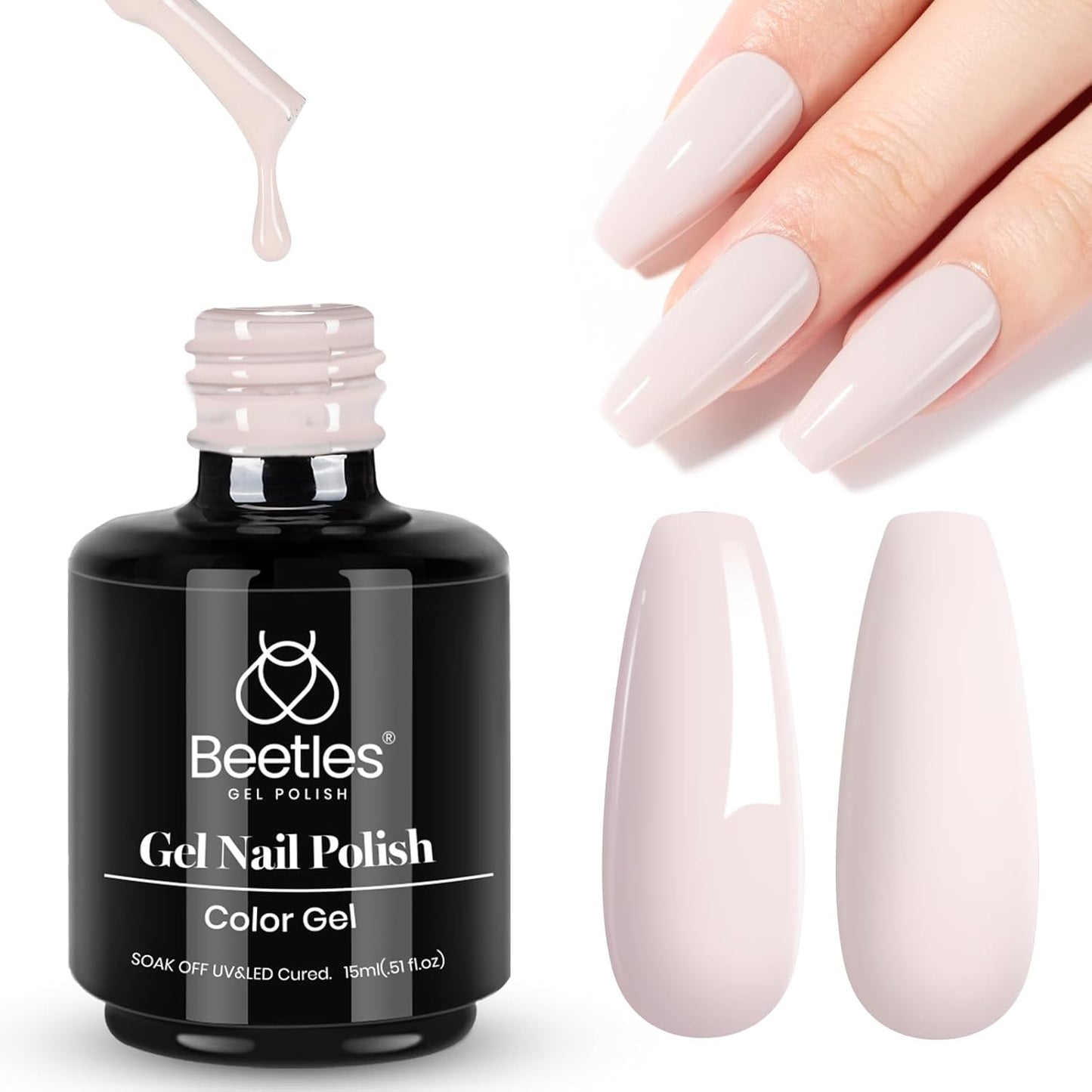 Beetles Grey Gel Nail Polish, Stone Beige Brown Cream Color 15ml Gel Polish Soak Off Uv LED Lamp Cured Nail Art Manicure Salon DIY Design Decoration Home Gift for Women-Velvo Beauty