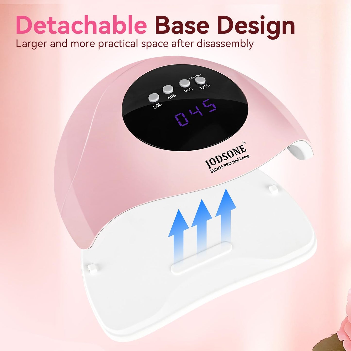 JODSONE Quick U V LED Nail Lamp with 4 Timer Settings Auto Sensor Nail Dryer Pink-Velvo Beauty