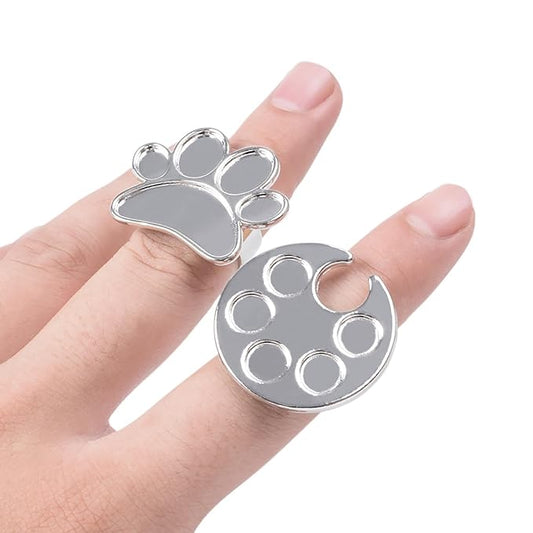 Makeup Spatula Set Stainless Steel, Make Up Tools Mini Mixing Tray with Finger Ring, Round Makeup Paint Palette-Velvo Beauty