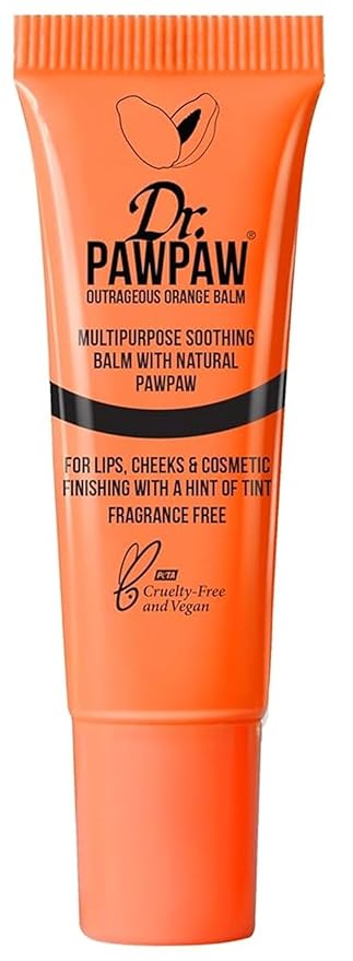 Outrageous Orange Balm, Multi-Purpose Natural No Fragrance, for Hydrating Lips, Skin, Hair, Cuticles, Nails & Beauty Finishing (10 ml)-Velvo Beauty