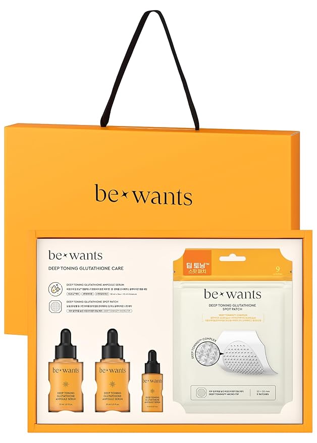 [K-Beauty] Bewants Deep Toning Glutathione Ampoule Serum | Korean Skincare with Vitamin C & Calendula Extract, 1.01 fl.oz & Bewants Deep Toning Glutathione Spot Patch-Velvo Beauty