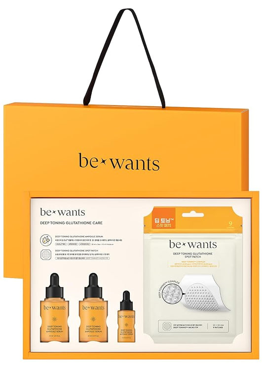 [K-Beauty] Bewants Deep Toning Glutathione Ampoule Serum | Korean Skincare with Vitamin C & Calendula Extract, 1.01 fl.oz & Bewants Deep Toning Glutathione Spot Patch-Velvo Beauty