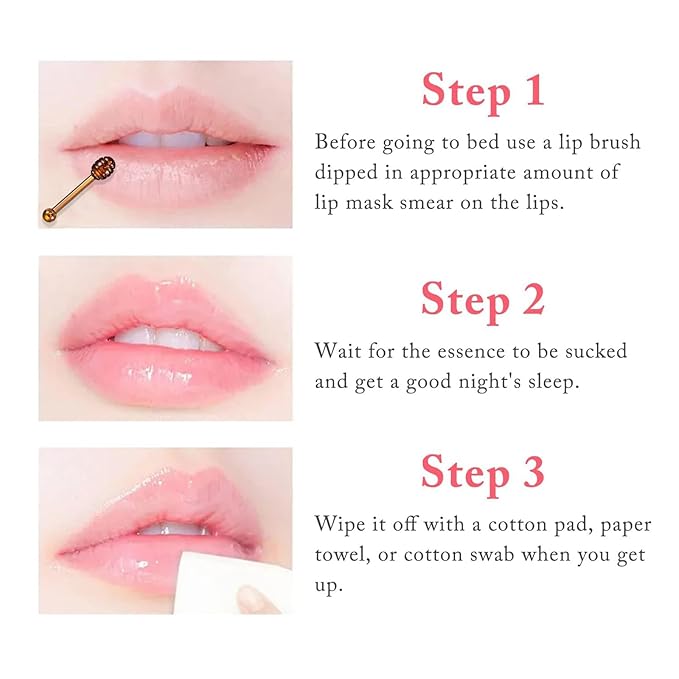 3 PCS Bee Lip Balm Honey Pot, Honey & Strawberry & Watermelon Lip Mask Overnight Moisturizing Lip Sleep Mask with Stick Hydrating & Prevention Dry and Cracked Lip Scrubs Exfoliator-Velvo Beauty