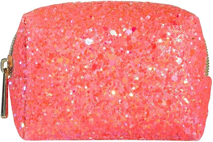 Pinch Provisions Coral Glitter Minimergency Kit, includes 17 Travel-Sized Cosmetic Essentials, Convenient for Purses, Emergency Beauty Accessories, Gifts for Holiday’s & Birthday’s-Velvo Beauty