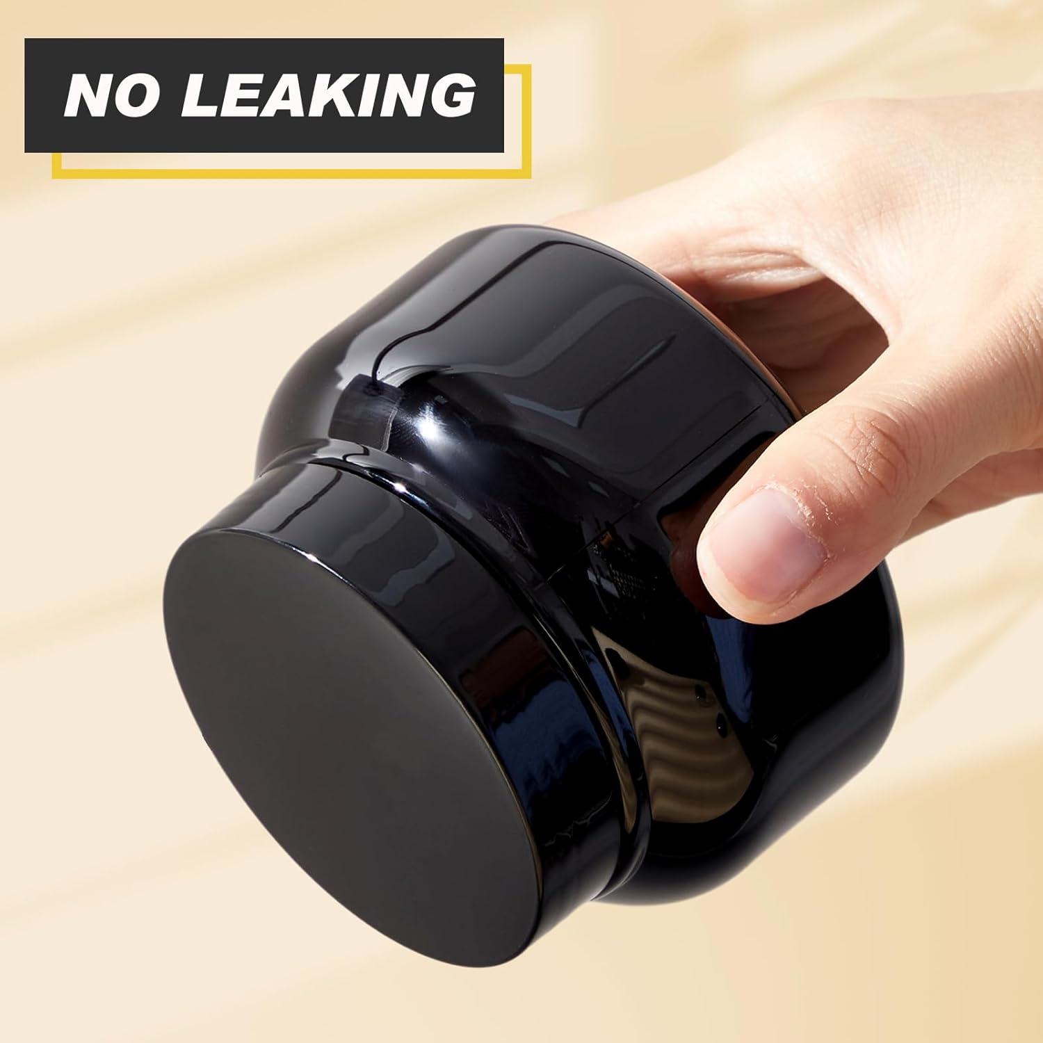 Tessco 24 Pack Plastic Jars with Lids Labels Empty Clear Plastic Jars Round Refillable Cosmetic Containers Body Butter Containers Bulk Sugar Scrub Bottle for Make Up(8 oz,Black)-Velvo Beauty