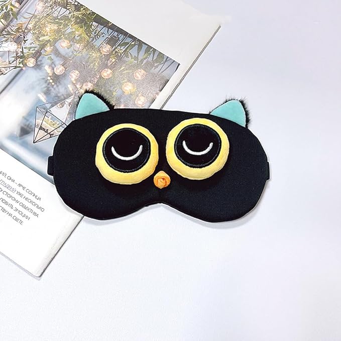 PERFECTSIGHT Owl Sleep Eye Masks, Cute Plush Sleep Eye Cover Lightweight Adjustable Eyeshade Faux Fur Mask Cover for Women Men Sleep Travel Nap-Velvo Beauty