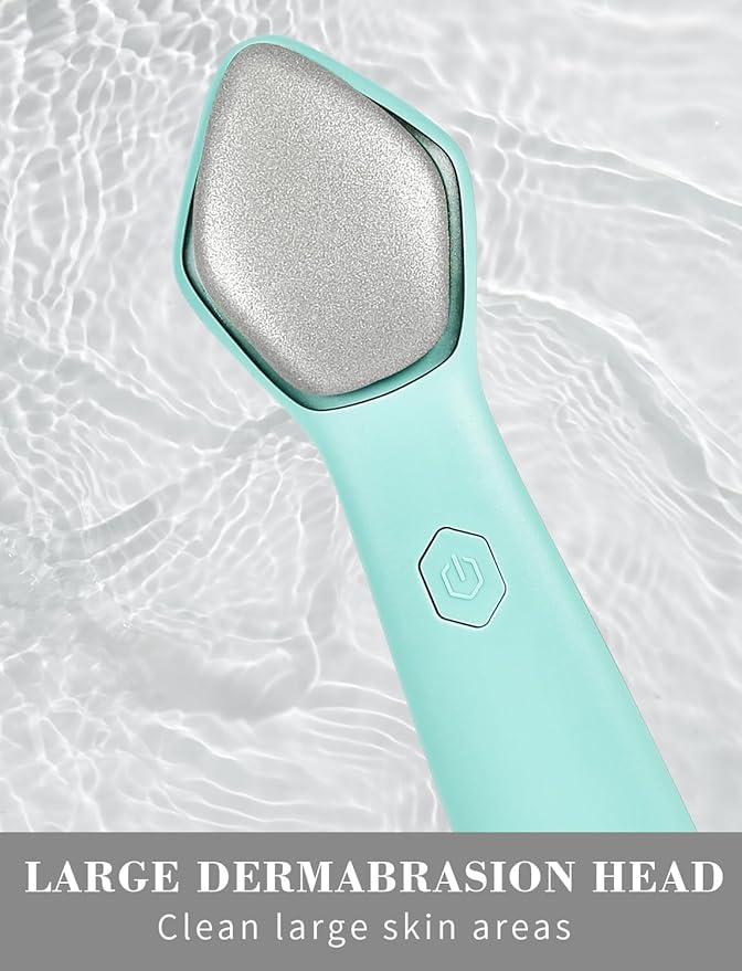 NEWDERMO Microdermabrasion Machine Pro, Large Diamond Electric Microdermabrasion Wand Tool With 3 Levels Frequency for Face Body Exfoliate Skin Care (Green)-Velvo Beauty