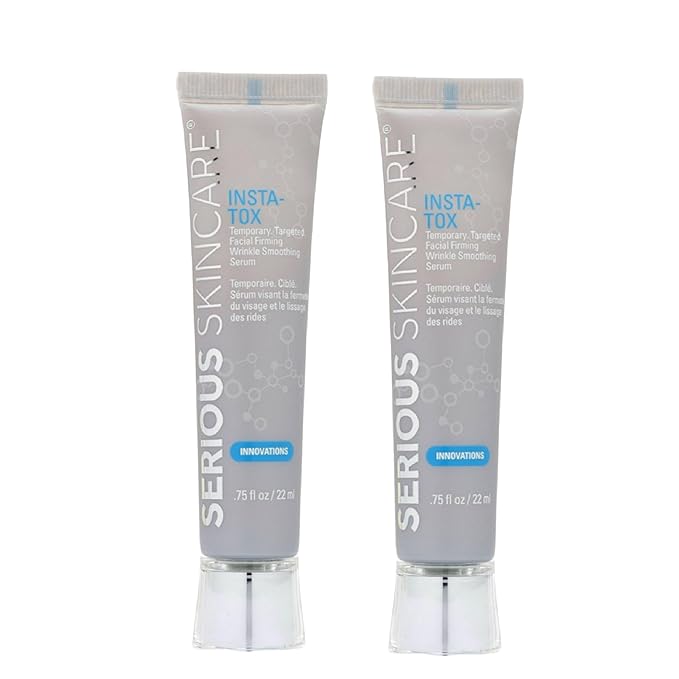 Serious Skincare INSTA-TOX Instant Wrinkle Smoothing Serum - Improves appearance of Fine Lines & Wrinkles -Temporarily Tightens Skin - Instant Line Filler - Two .75 oz. Tubes (2Pack)-Velvo Beauty