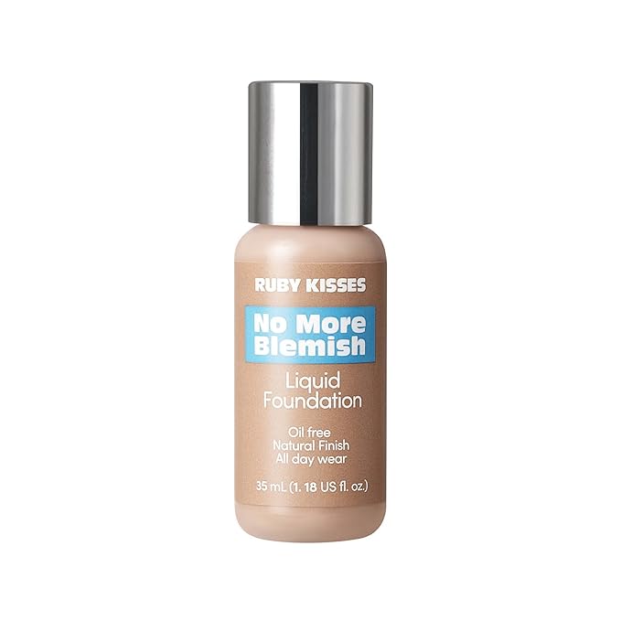 Ruby Kisses Liquid Foundation No More Blemish Oil-Free Foundation Korean Makeup 1.18 Fl Oz (Golden Honey)-Velvo Beauty