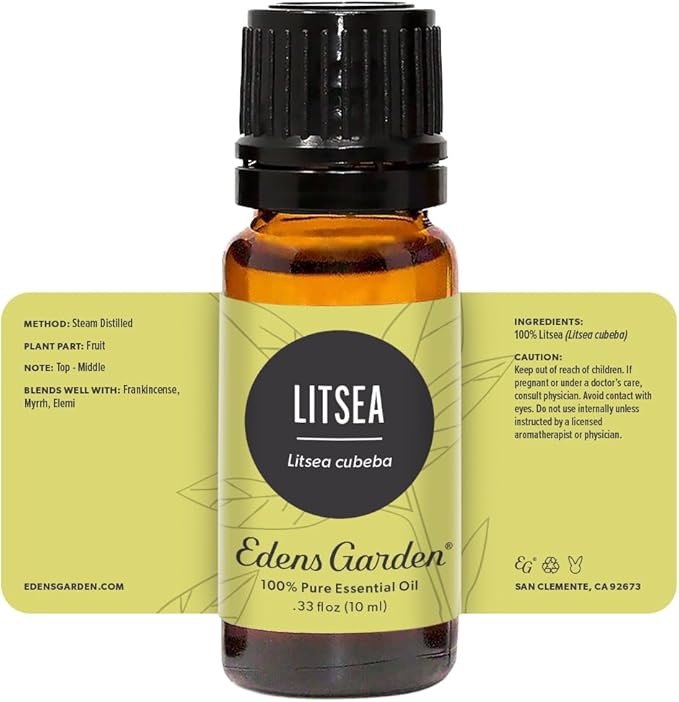 Edens Garden Litsea Essential Oil- 100% Pure Premium Grade, Undiluted, Natural, Therapeutic, Aromatherapy, The Best for Diffuser, Candle, Laundry, Humidifiers 10 ml (.33 fl oz)-Velvo Beauty