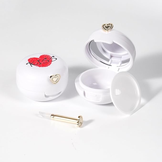 2 Pack Lip Balm Containers,Plastic Portable Empty Lip Balm Container with Mirror and Silicone Lip,Empty Lipstick Dispenser Box for Travel,Home-Velvo Beauty